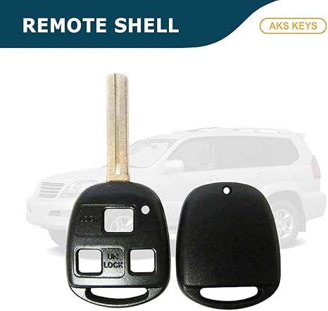 Replacement Shell for Lexus Remote Control Keyless Entry Shell – 3 Buttons Case for Lexus TOY48 Short Blade, Compatible with Select 1998–2009 Models (Shell Only, No Electronics)
