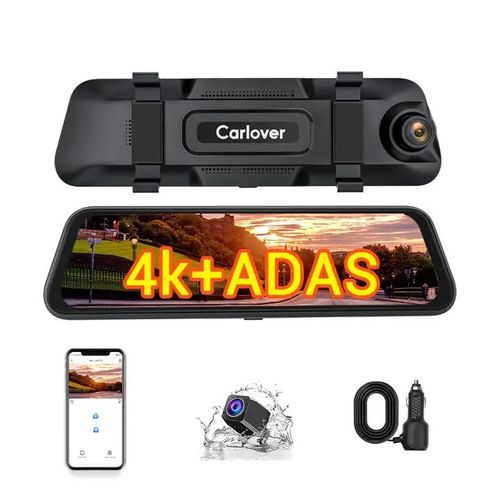 4K Ultra HD 10" Car DVR Camera Dual View IPS Touchscreen Night Vision WiFi ADAS BSD Blind Spot Detection Dash Cam Driving Recorder App Control Accident Lock