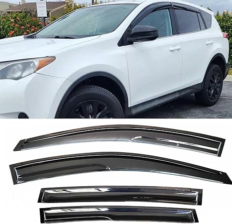 Rain Guards Deflectors Compatible with 2013-2018 Toyota RAV4,Side Window Deflector Sun Shade Vent Visors