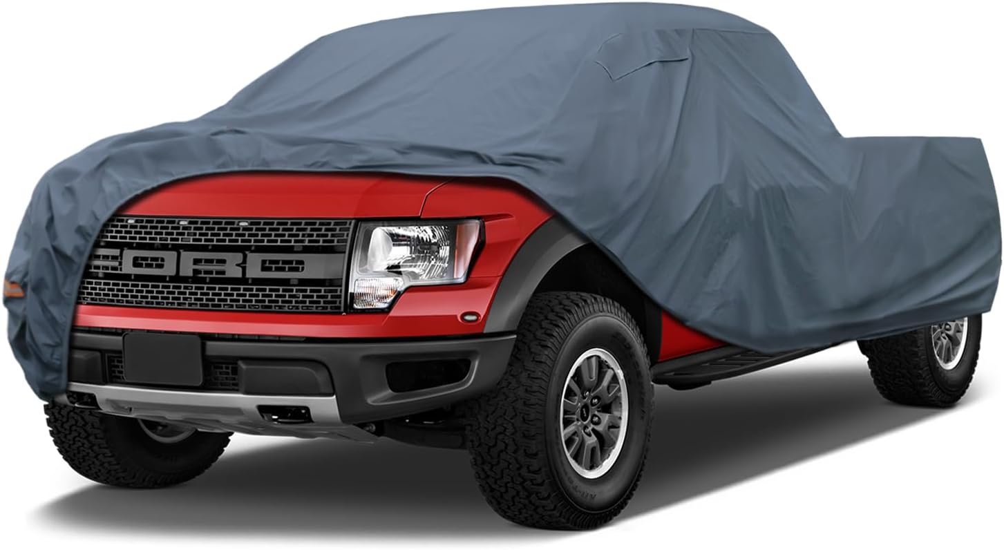 16 Layers Truck Cover Waterproof All Weater, Heavy Duty Outdoor Pickup Truck Cover for Ford F-Series F-150, Toyota Tundra, RAM 1500 2500 3500, Nissan Titan etc. Length up to 248 inch.