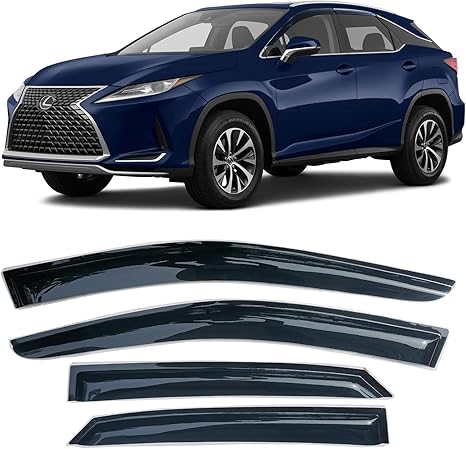 Rain Guards Window Deflectors for 2016-2022 Lexus RX350 RX450h, 4-Piece Set for Front & Rear Doors