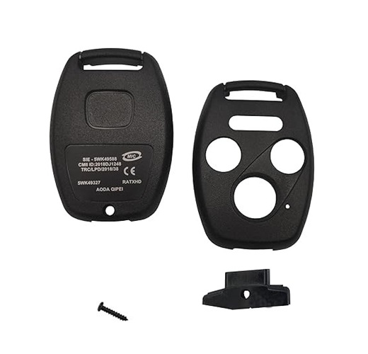 Key Fob Keyless Entry Remote Shell Case & Pad fits Honda 2003-2012 Accord / 2006-2013 Civic EX / 2009-2015 Pilot /2005-2006 CR-V