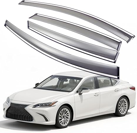 Wind Deflectors Rain Guards Compatible with Lexus ES 300h, ES 350 2019-2025, Sun Shield Window Visors, Tape-On 4 pcs