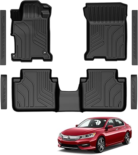 Floor Mats for 2013-2017 Honda Accord Sedan (Not for Vinyl Floors), TPE All Weather Durable Floor Liners