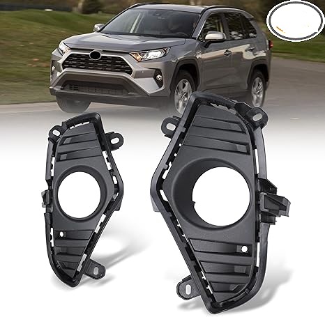 Fog Lights Covers for 2019-2025 Toyota RAV4 (Not fit ADVENTURE; TRAIL and TRD OFF-ROAD models) OEM Fog Lamps Bezel Replacement for 19-23 RAV4 1 Pair