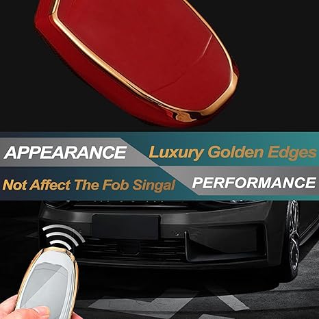 Key Fob Cover Compatible with Toyota Avalon Camry Corolla RAV4 Sequoia Highlander 4Runner Smart 4 Buttons TPU Remote Keyless Key Fob Case Protection Shell Accessories, Black