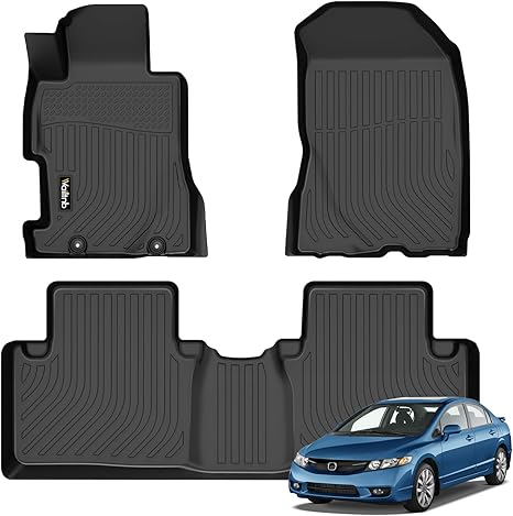 for Honda Civic 2006-2011 4-Door (Only Sedan Model) Floor Mat All Weather Floor Liner Car Mat for Honda Civic Custom Fit Automotive Full Set Accessories