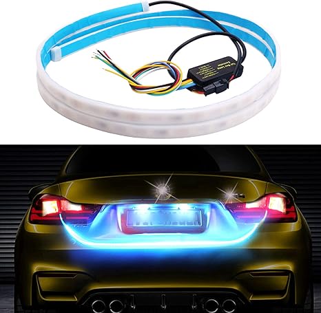 Car Tail Light, 12V Tailgate LED Daytime Running Lights Strip with Brake & Turn Signal for Cars SUV Truck Rear Trunk Glow Accessories