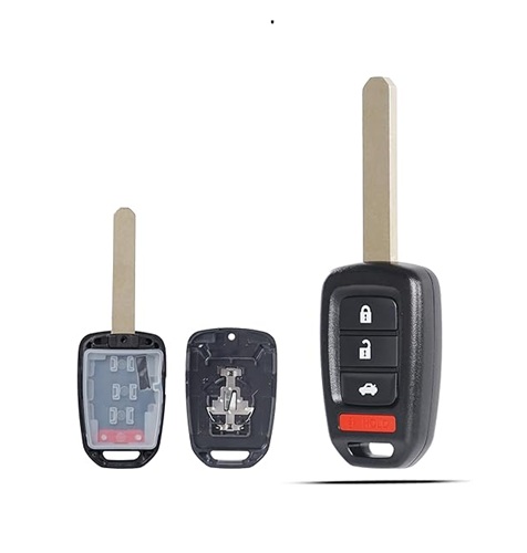 Replacement Remote Key Case fits for 2013-2016 Honda Accord LX LX-S | Crosstour | HR-V CR-V - no Electronic Battery transponder - Keyless Entry Remote Key Fob Shell Cover