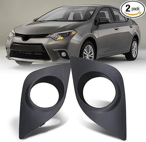 Fog Light Bezels for 2014 2015 2016 Toyota Corolla (Not for S models), 1 Pair Black Fog Lamp Covers Replacements Bezel for 14-16 Toyota Corolla Fog Lights Frames