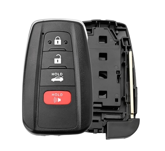 Key Fob Shell Case Replacement Fits for Toyota Camry Avalon Corolla 2018 2019 2020 2021 2022 2023 Replaces HYQ14FBN HYQ14FBC Keyless Entry Remote Control 4 Button KeyPad Cover