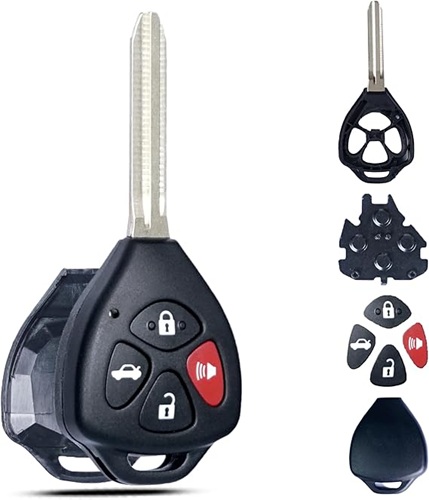 Key Fob Keyless Entry Remote Shell Case & Pad fits Toyota 2008-2013 Avalon / 2007-2011 Camry / 2008-2013 Corolla / 2009-2014 Venza (HYQ12BBY, GQ4-29T)