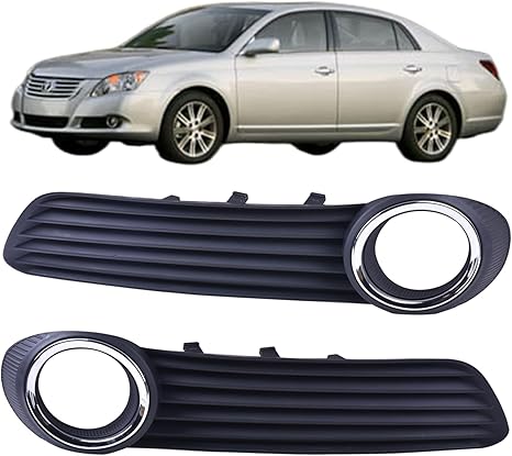 Pair of Front Bumper Fog Light Lamp Covers Bezel RH LH Compatible With Toyota Avalon 2008-2010 Driver and Passenger Side