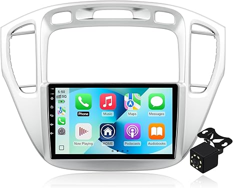 Android 14 Double Din Car Stereo for Toyota Highlander 2000-2007 with 9 Inch Touchscreen Radio Built-in Wireless Carplay/Android Auto/GPS/Bluetooth/AUX/Steering Wheel Controls/Backup Camera