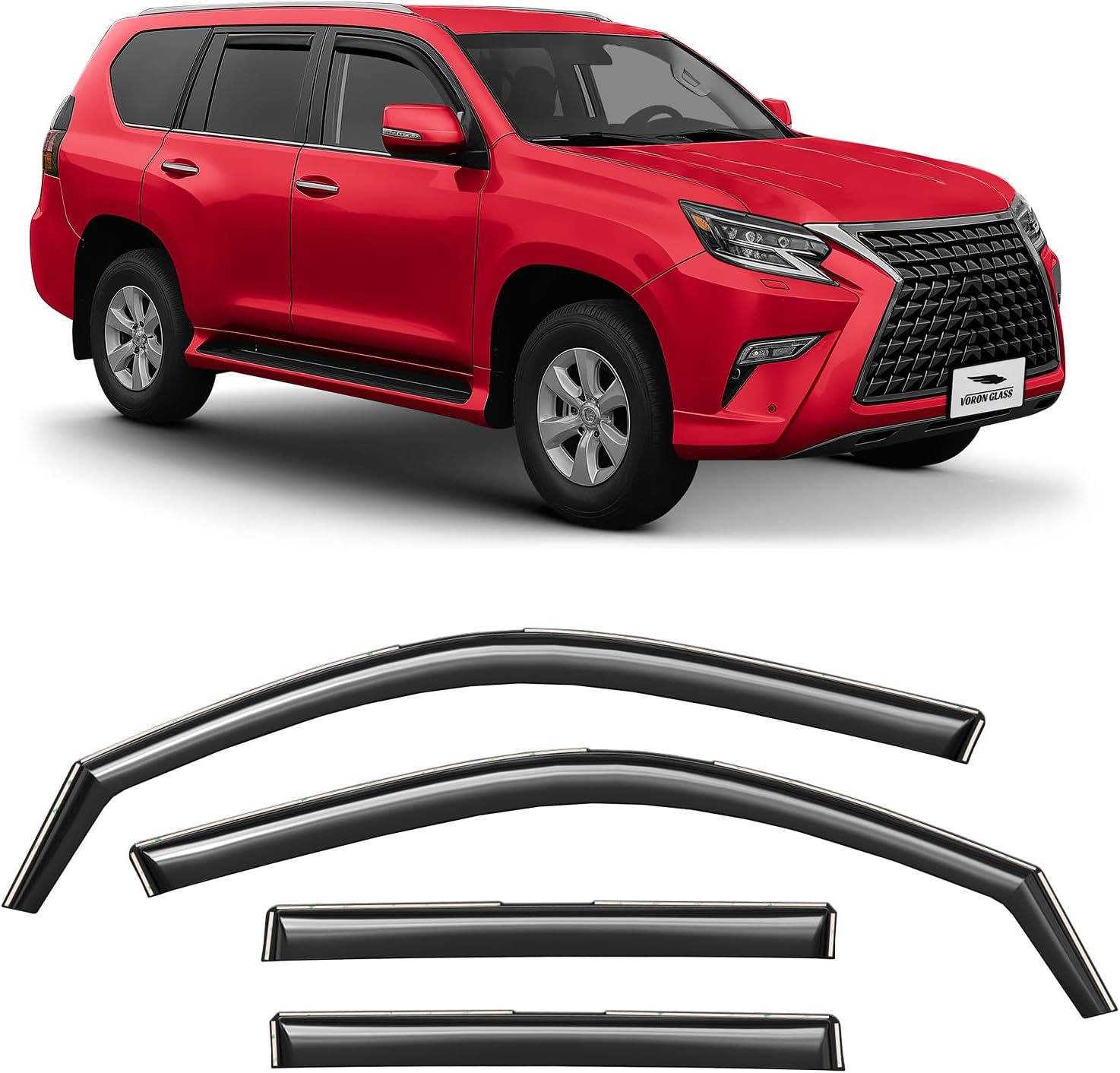 Glass in-Channel Extra Durable Rain Guards for Lexus GX 2010-2023, Window Deflectors, Vent Window Visors, 4 Pieces
