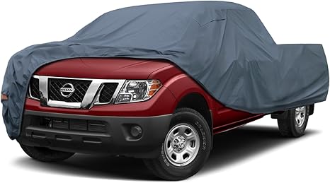 16 Layers Truck Cover Waterproof All Weater - See Vehicle Size Chart - Heavy Duty Outdoor Truck Pickup Cover for Chevrolet Colorado, Toyota Tacoma/Tundra etc. Length up to 215 inch.