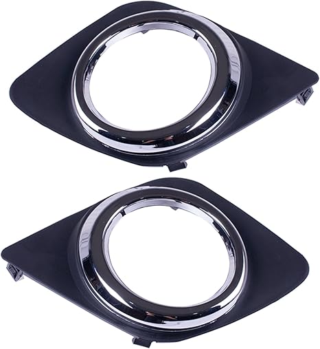 Toyota RAV4 Fog Light Cover 2009 10 11 2012 Driver and Passenger Side Pair/Set | Black/Chrome | w/Fog Light Hole | Base/Sport Model
