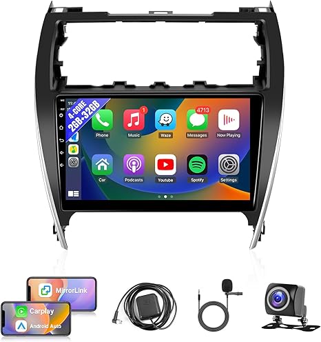 Android 14 Car Radio for Toyota Camry 2012 2013 2014, 10.2 Inch IPS Screen Camry Stereo with CarPlay Android Auto WiFi Bluetooth GPS Navigation SWC Touch Screen Head Unit