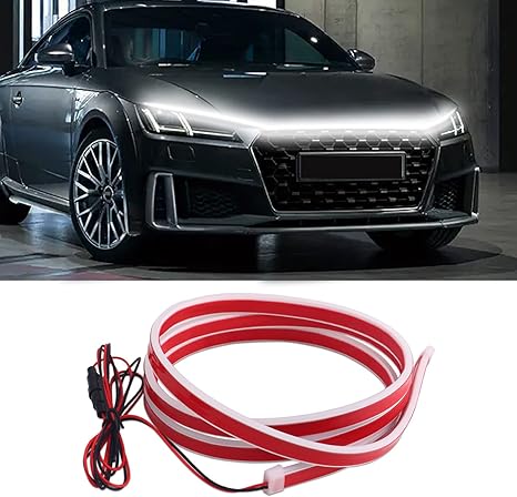 Car Hood Light Strip, 71 Inches Flexible Exterior LED Strip Lights Waterproof Hood Light Daytime Running Light Strip for Cars, Trucks