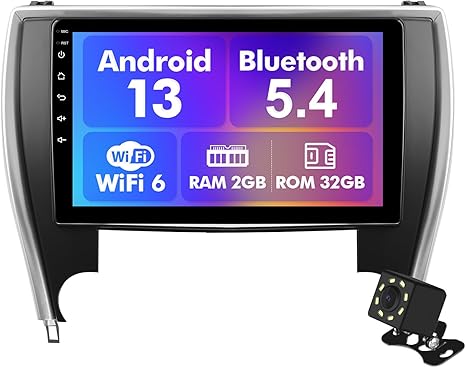 Android 13 Car Radio for Toyota Camry 2015 2016 2017, 10.2 Inch Touch Screen Support Wireless CarPlay & Android Auto, Bluetooth 5.2 & Voice Control, GPS & WiFi, Backup Camera Car Stereo