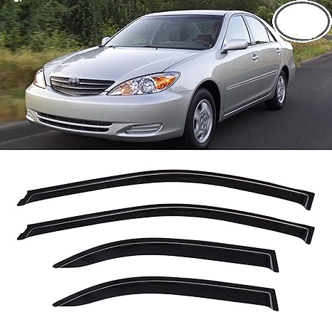 Rain Guards Shield for 2002-2006 Toyota Camry, Out-Channel Window Vent Wind Deflectors Visors Shades for 02-06 Camry