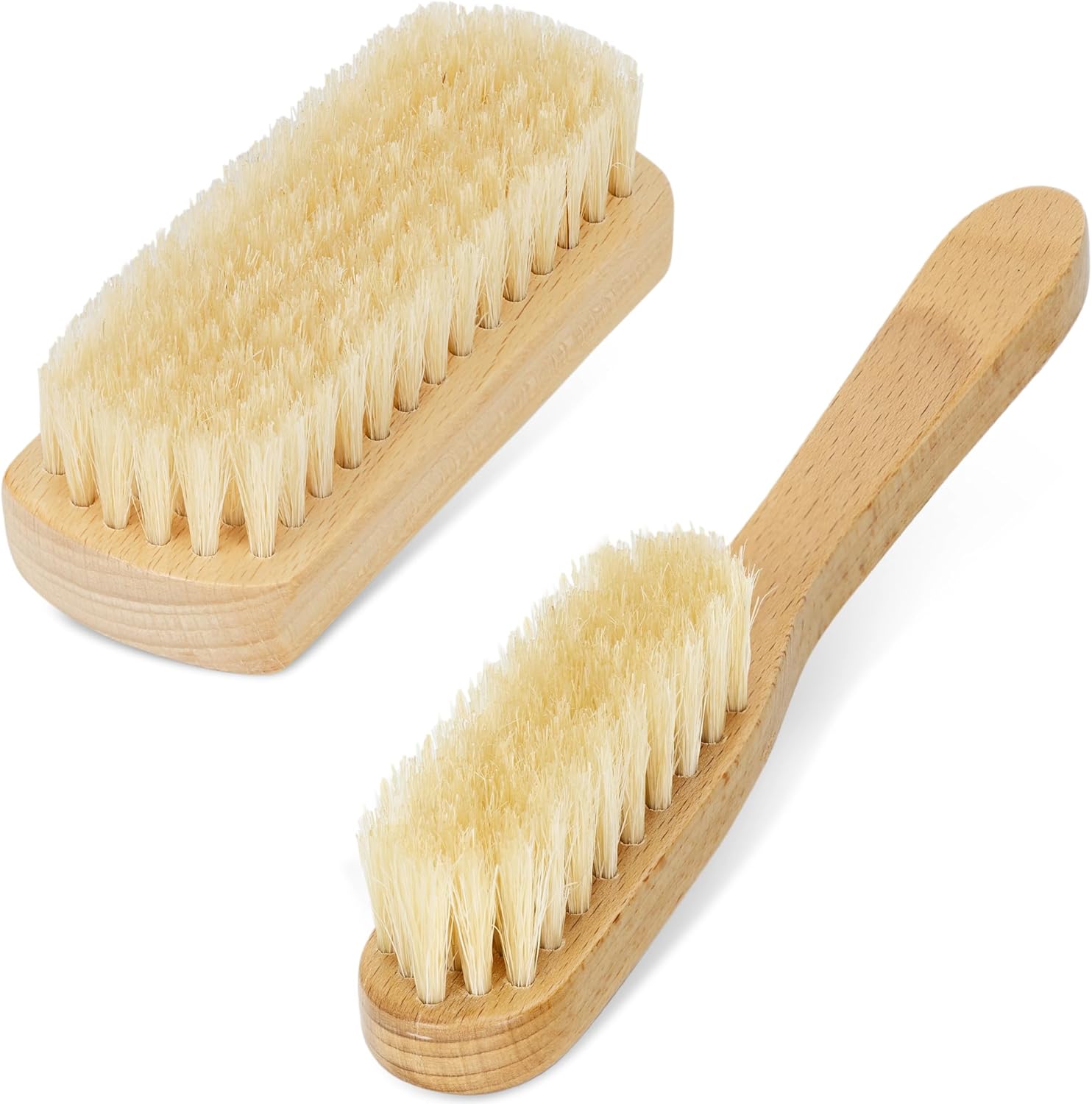 Leather & Upholstery Cleaning Brush Set, Pure White Boar Hair Bristle, to Clean Car Seats, Leather Sofas, for Alcantara, Interiors, Furniture, Boots, Shoes, Bags and More
