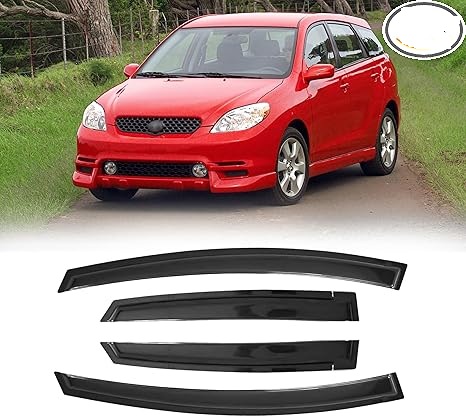 Window Visor for 2003-2008 Pontiac Vibe/Toyota Matrix, Out-Channel Rain Guards Shields Vent Deflector Shade Wind