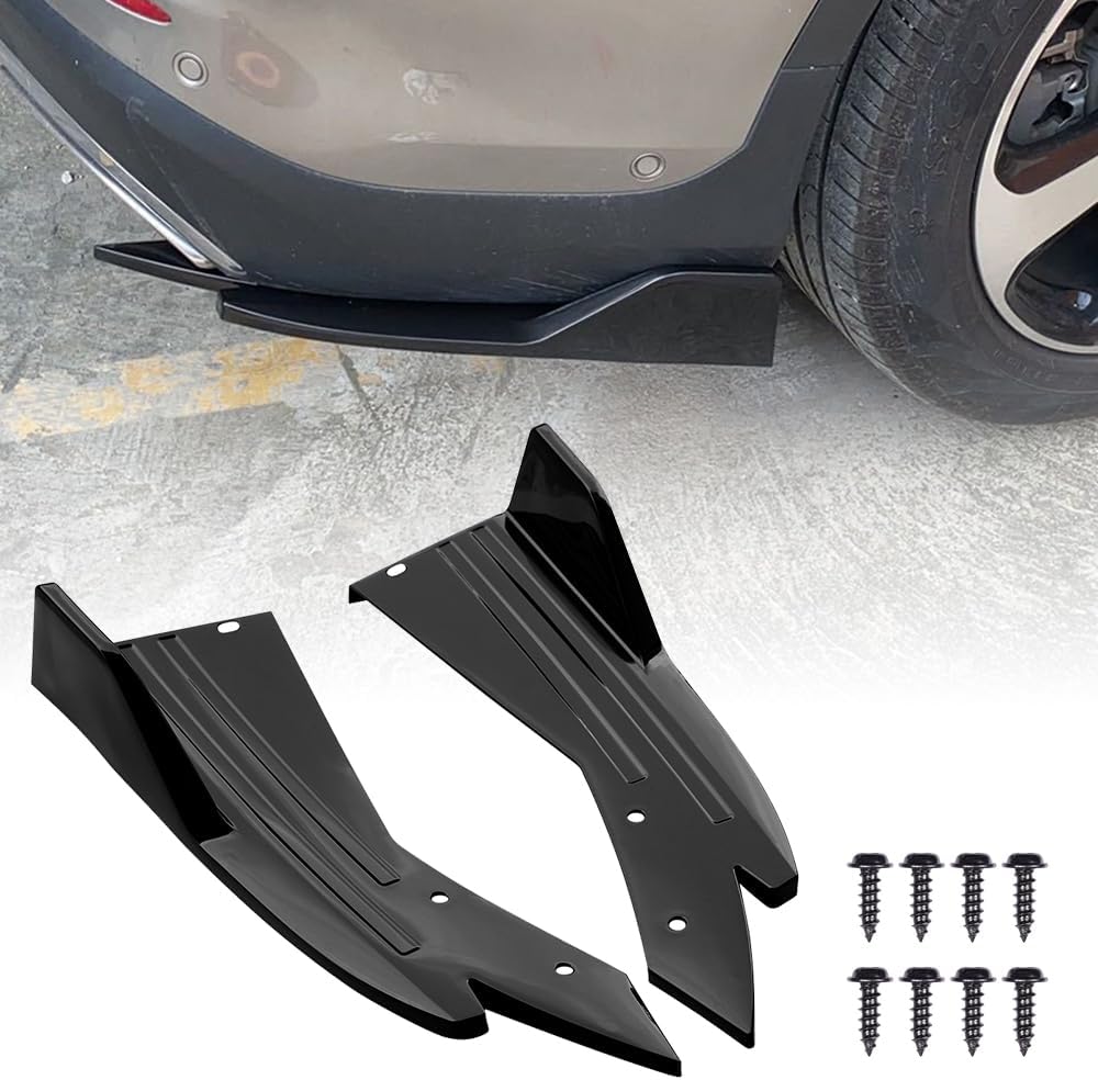 2PCS Car Rear Bumper Lip Splitter Canard Diffuser, Anti-Collision Front Bumper Lip Protector, Universal Bumper Side Skirt Lip Body Kit Exterior Decoration Trim for Cars