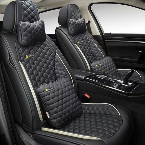 Car Seat Covers Full Set, Luxury Leather Seat Cover for Cars 5 Seats, Front Seats and Back Car Seat Protector Waterproof Seat Cushions, Universal Automotive Seat Covers for Most Cars SUV Trucks