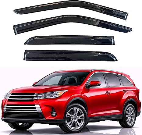 Rain Guards Fit for 2014-2019 Toyota Highlander, Out-Channel Window Visors Vent Wind Deflectors 4PC, Car Accessories for 14-19 Highlander