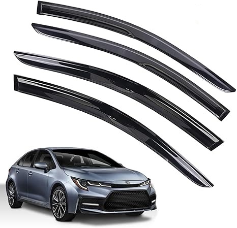 Rain Guards for Toyota Corolla Sedan 2019-2023, Tape-on Side Window Deflectors for Toyota Corolla Sedan