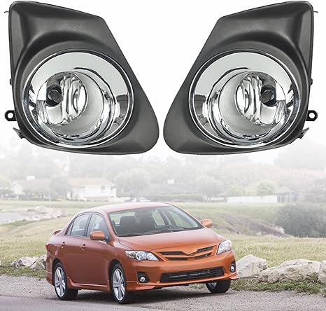 Fog Light Front Bumper Driving Fog Lamps Assembly + Switch + Wiring Kit Replacement for 2011-2013 Corolla