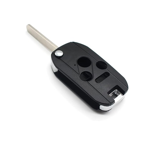 4 Buttons Folding Flip Replacement Key Fob Cover Case fit for Honda 2003-2012 Accord 2006-2013 Civic EX 2009-2015 Pilot 2005-2006 CR-V Ridgeline Odyssey Keyless Entry Key Fob Shell