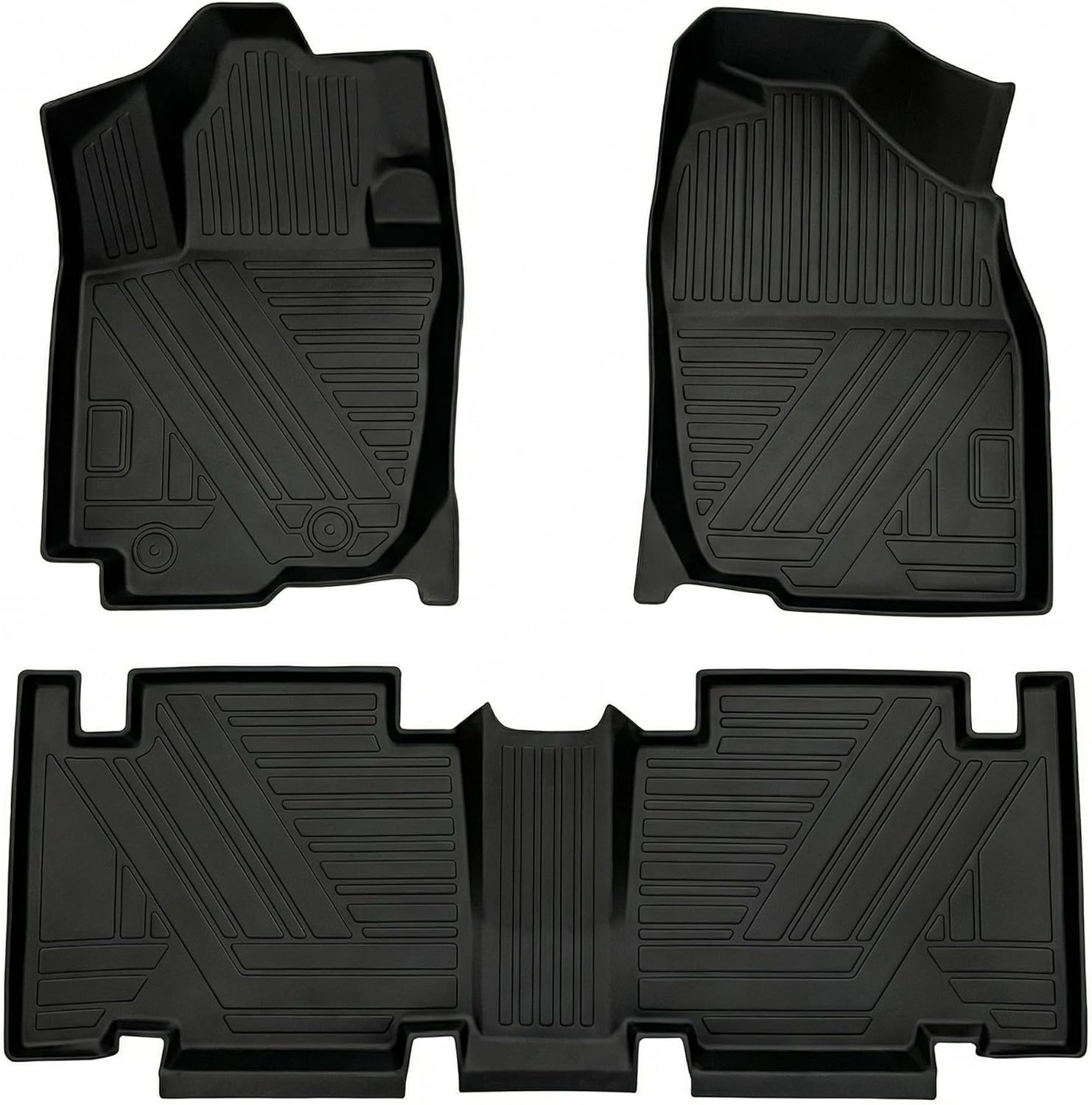 RAV4 Floor Mats Compatible with Toyota RAV-4 2007-2012，All Weather Protection Waterproof Durable Anti-Slip Odorless Custom-fit TPE Floor Liner Front and Rear Row Set