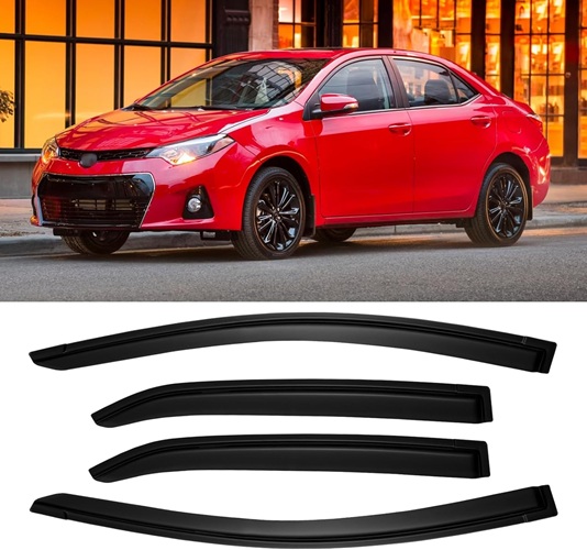 Rain Guards for Toyota Corolla 2014-2019, Out-Channel Window Vent Wind Deflectors Visors Shades for 14-19 Corolla
