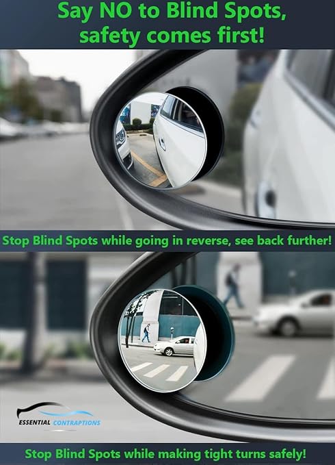 1 Pair Universal 360 Degree Car Blind Spot Mirrors HD Convex