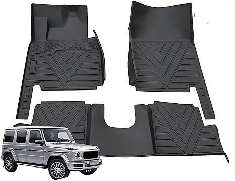 TPE Floor Mats Fit for Mercedes-Benz G Class W463 1999-2018 All Weather Protector TPE Floor Liners Custom Fit Car Mats Non-Slip